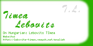 timea lebovits business card
