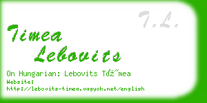 timea lebovits business card